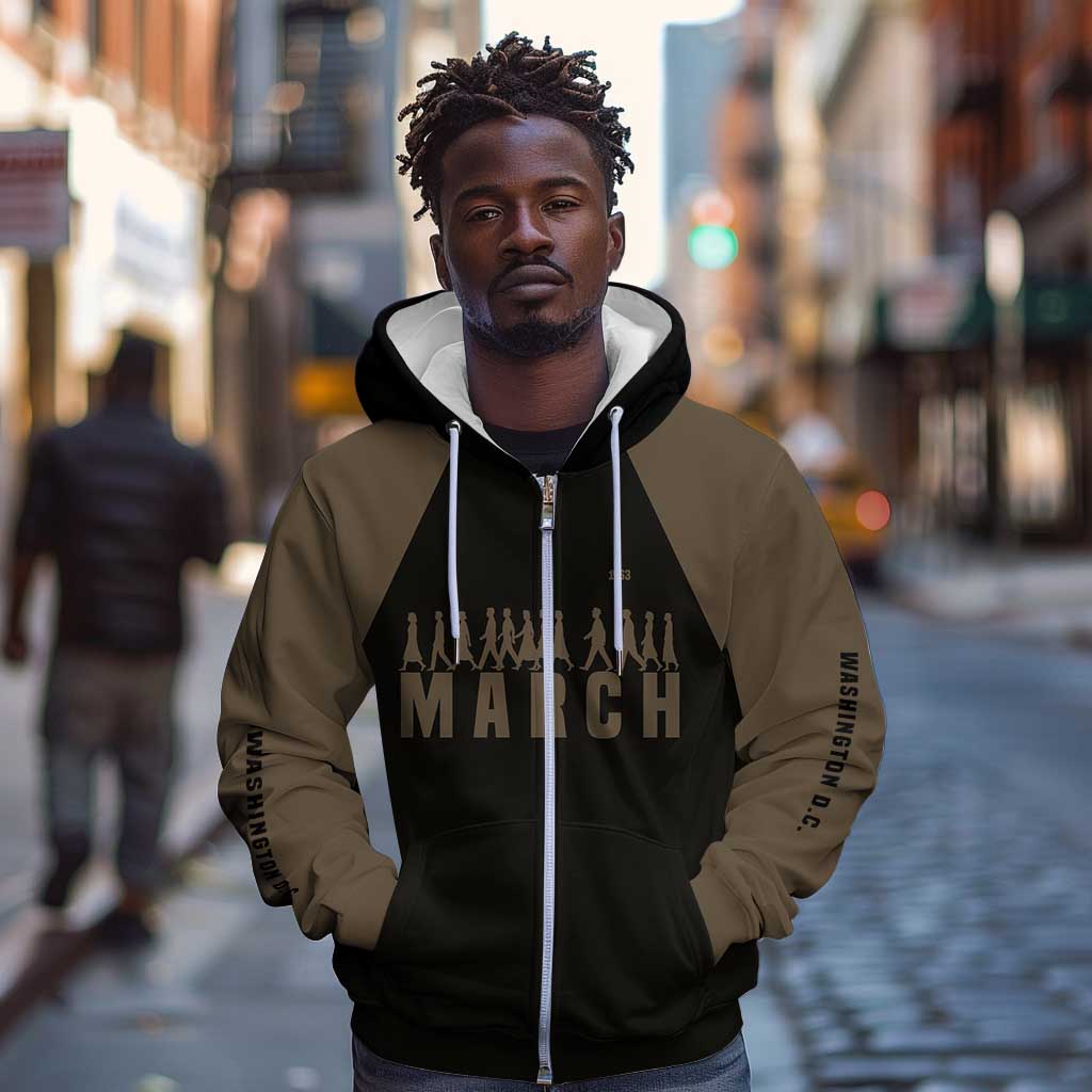 Bayard Rustin Zip Hoodie with March on Washington Design Civil Rights Organizer Tribute - Wonder Print Shop