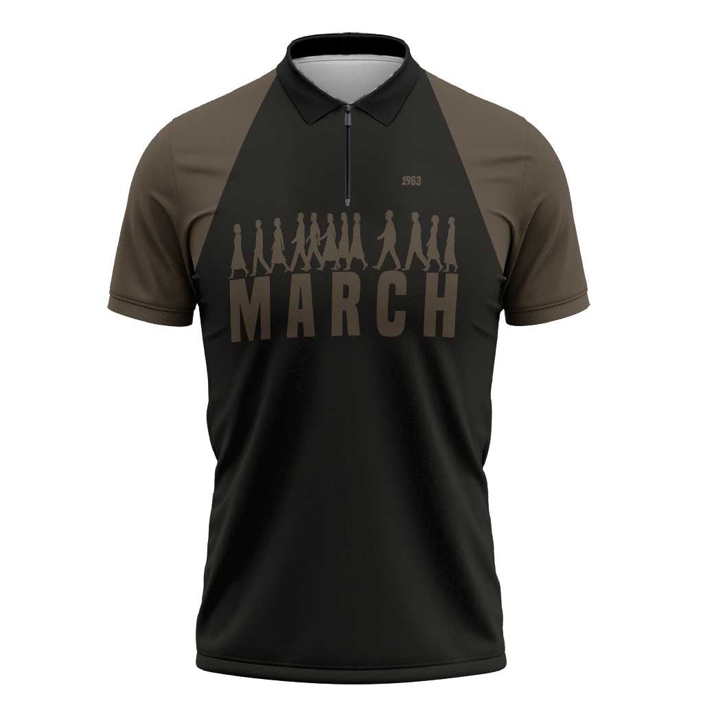 Bayard Rustin Zipper Polo Shirt with March on Washington Design Civil Rights Organizer Tribute - Wonder Print Shop