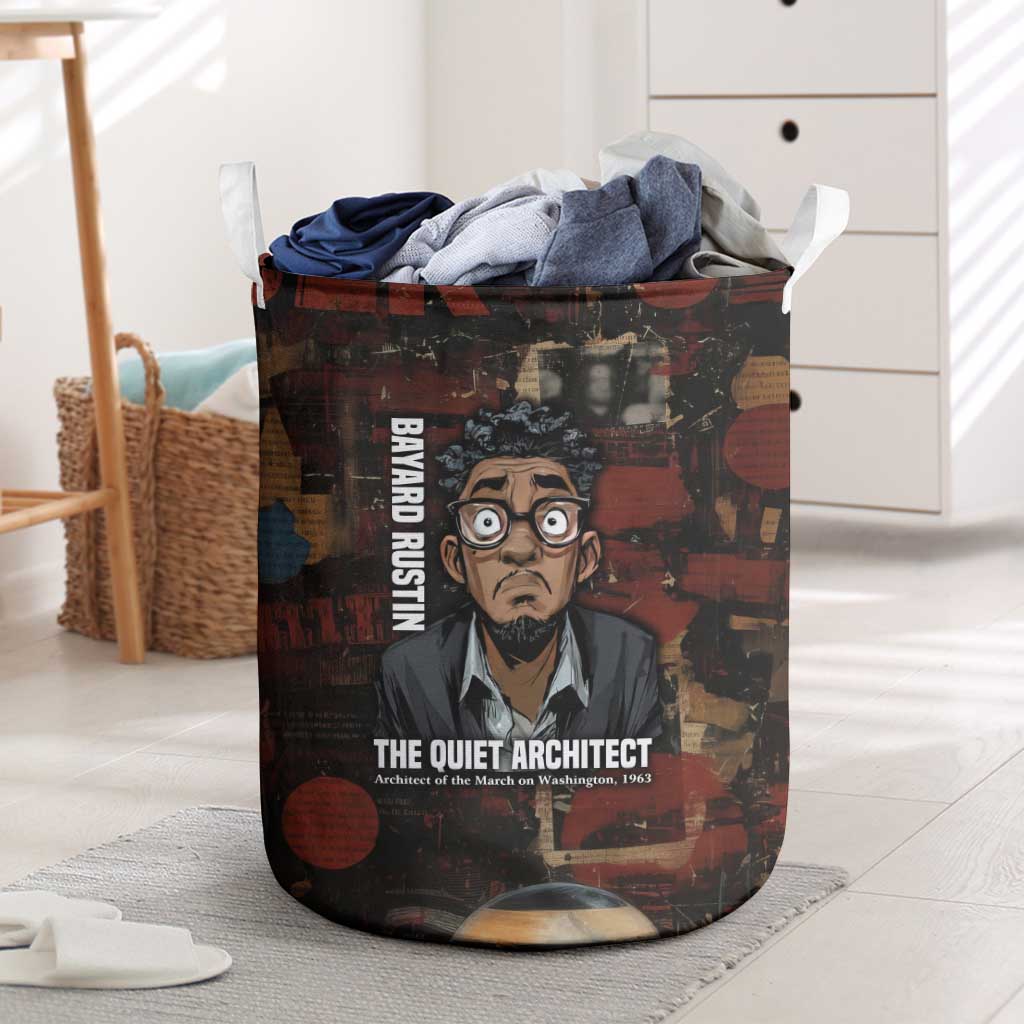 Bayard Rustin Laundry Basket with Quiet Architect Design Strategy and Courage Civil Rights Tribute - Wonder Print Shop