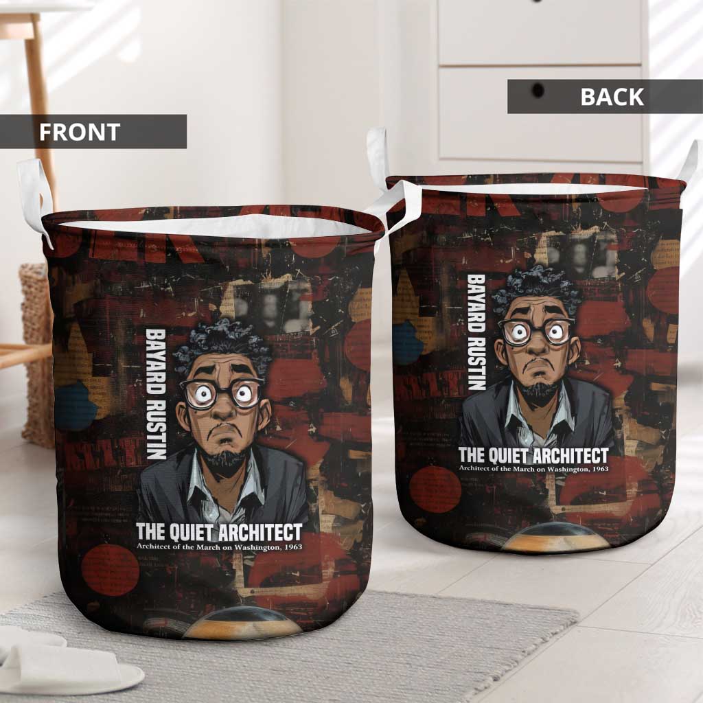 Bayard Rustin Laundry Basket with Quiet Architect Design Strategy and Courage Civil Rights Tribute - Wonder Print Shop