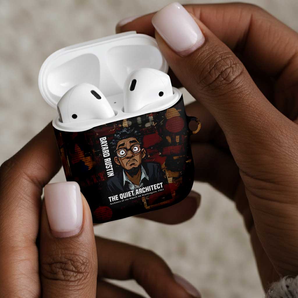 Bayard Rustin AirPods Case with Quiet Architect Design Strategy and Courage Civil Rights Tribute - Wonder Print Shop