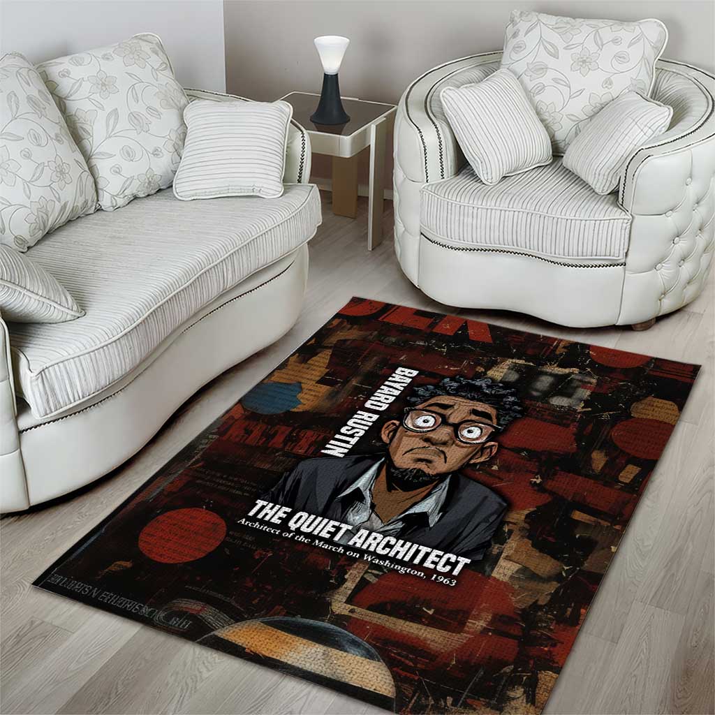 Bayard Rustin Area Rug with Quiet Architect Design Strategy and Courage Civil Rights Tribute - Wonder Print Shop