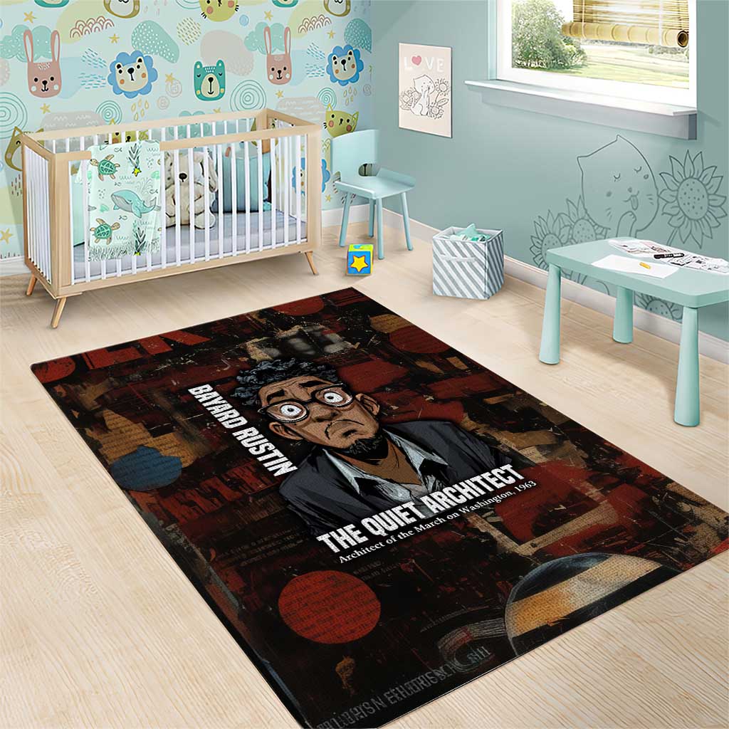 Bayard Rustin Area Rug with Quiet Architect Design Strategy and Courage Civil Rights Tribute - Wonder Print Shop