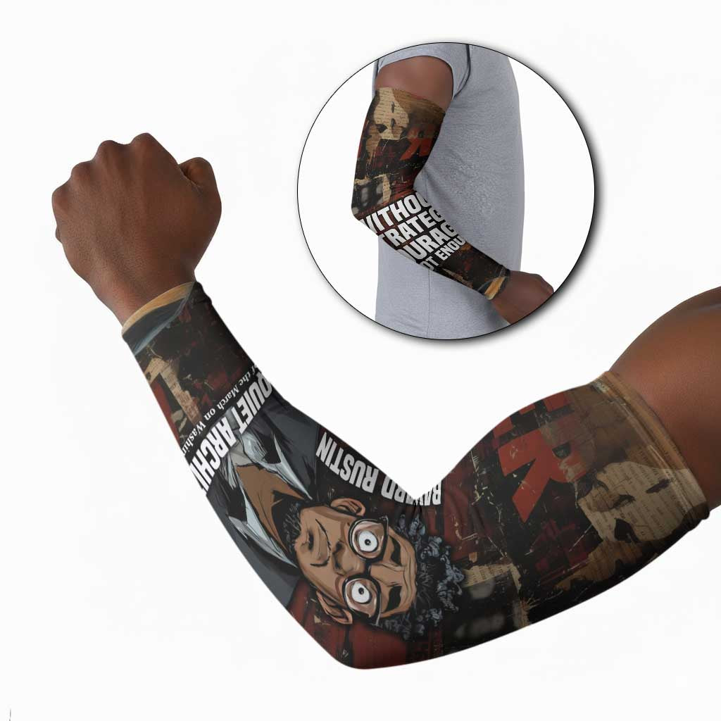 Bayard Rustin Arm Sleeves with Quiet Architect Design Strategy and Courage Civil Rights Tribute - Wonder Print Shop