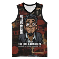 Bayard Rustin Basketball Jersey with Quiet Architect Design Strategy and Courage Civil Rights Tribute - Wonder Print Shop
