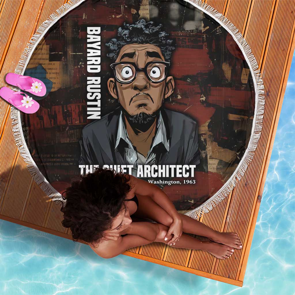 Bayard Rustin Beach Blanket with Quiet Architect Design Strategy and Courage Civil Rights Tribute - Wonder Print Shop