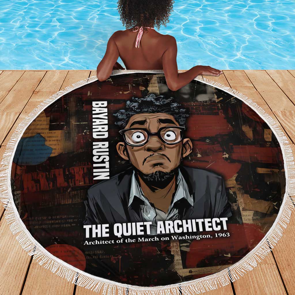 Bayard Rustin Beach Blanket with Quiet Architect Design Strategy and Courage Civil Rights Tribute - Wonder Print Shop
