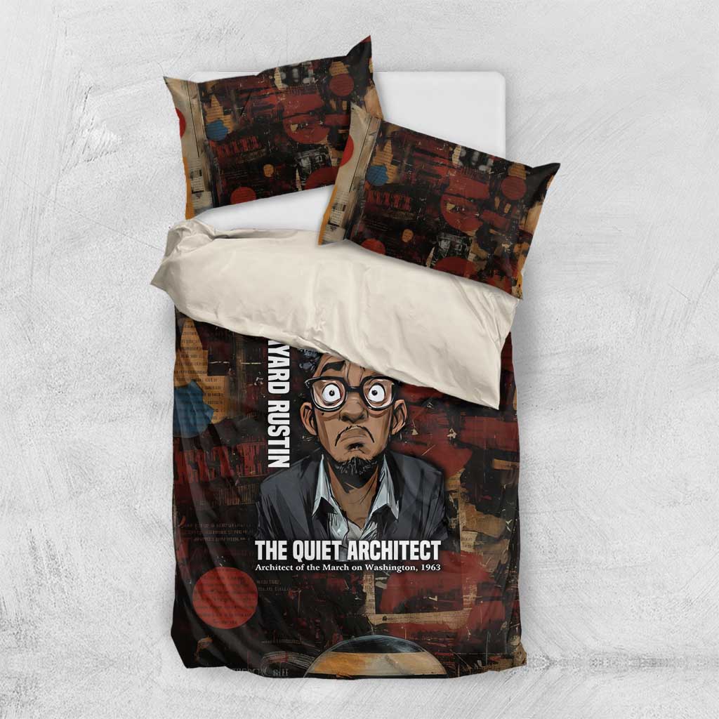 Bayard Rustin Bedding Set with Quiet Architect Design Strategy and Courage Civil Rights Tribute - Wonder Print Shop