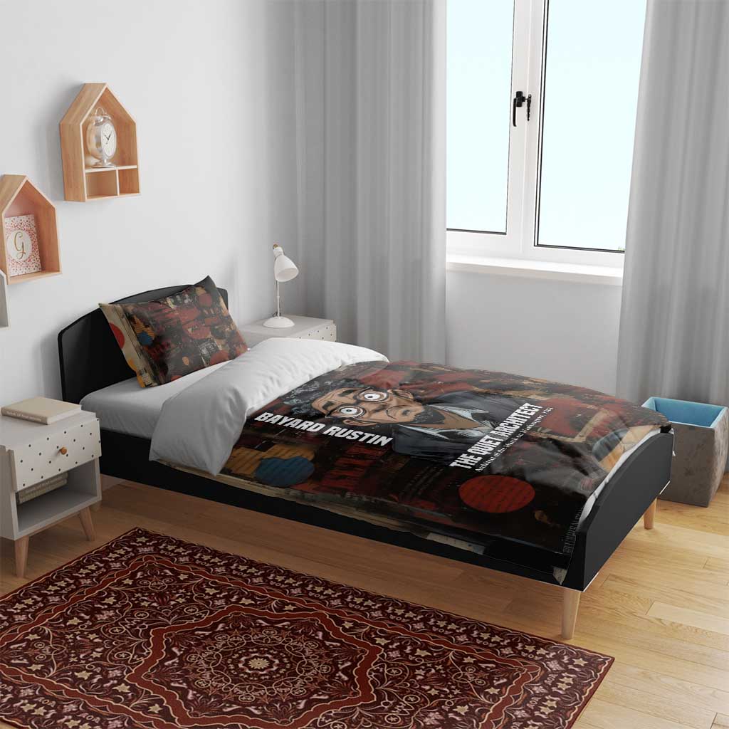 Bayard Rustin Bedding Set with Quiet Architect Design Strategy and Courage Civil Rights Tribute - Wonder Print Shop