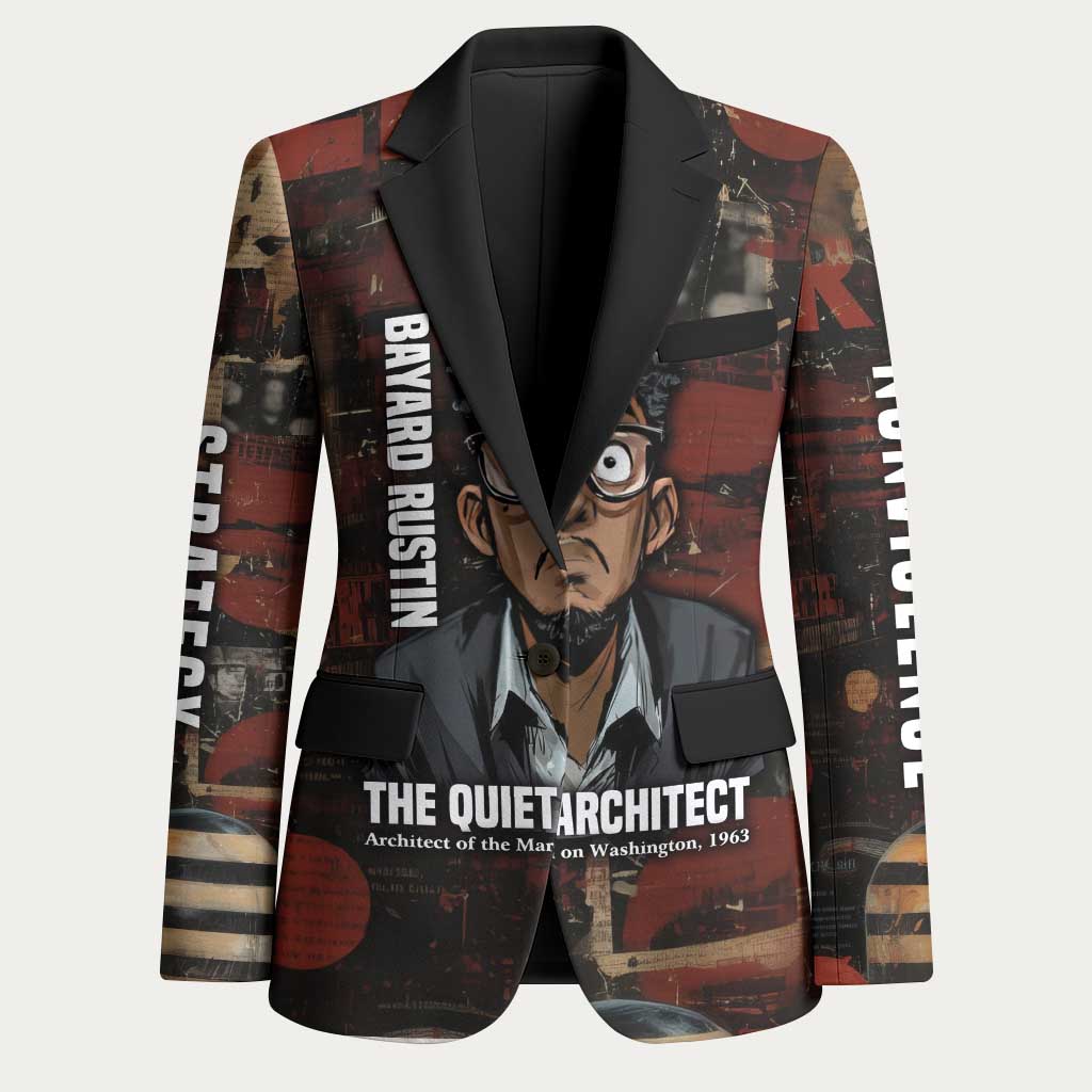 Bayard Rustin Blazer with Quiet Architect Design Strategy and Courage Civil Rights Tribute - Wonder Print Shop