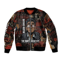 Bayard Rustin Bomber Jacket with Quiet Architect Design Strategy and Courage Civil Rights Tribute - Wonder Print Shop