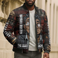 Bayard Rustin Bomber Puffer Jacket with Quiet Architect Design Strategy and Courage Civil Rights Tribute - Wonder Print Shop