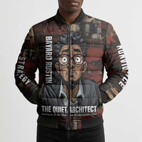 Bayard Rustin Bomber Puffer Jacket with Quiet Architect Design Strategy and Courage Civil Rights Tribute - Wonder Print Shop