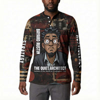 Bayard Rustin Button Sweatshirt with Quiet Architect Design Strategy and Courage Civil Rights Tribute