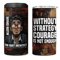 Bayard Rustin 4 in 1 Can Cooler Tumbler with Quiet Architect Design Strategy and Courage Civil Rights Tribute - Wonder Print Shop