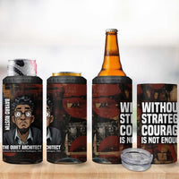 Bayard Rustin 4 in 1 Can Cooler Tumbler with Quiet Architect Design Strategy and Courage Civil Rights Tribute - Wonder Print Shop