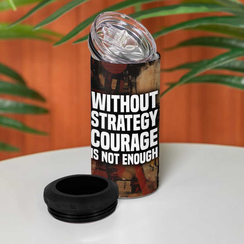 Bayard Rustin 4 in 1 Can Cooler Tumbler with Quiet Architect Design Strategy and Courage Civil Rights Tribute - Wonder Print Shop