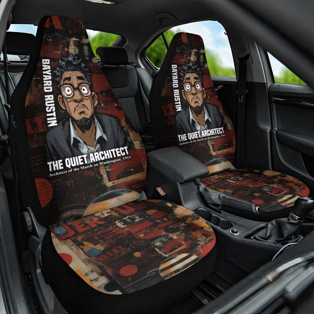 Bayard Rustin Car Seat Cover with Quiet Architect Design Strategy and Courage Civil Rights Tribute - Wonder Print Shop