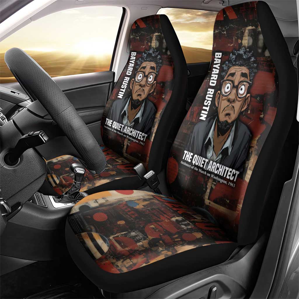 Bayard Rustin Car Seat Cover with Quiet Architect Design Strategy and Courage Civil Rights Tribute - Wonder Print Shop