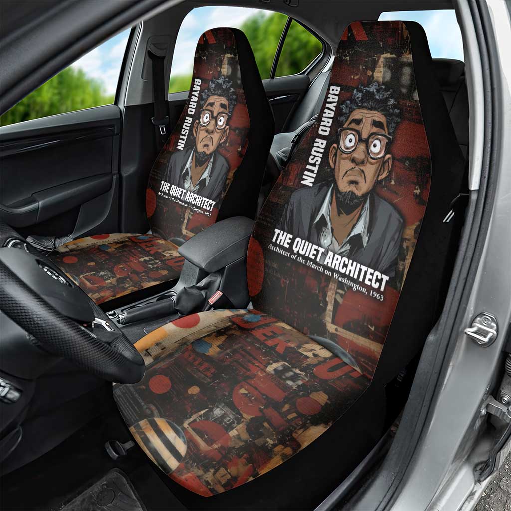 Bayard Rustin Car Seat Cover with Quiet Architect Design Strategy and Courage Civil Rights Tribute - Wonder Print Shop