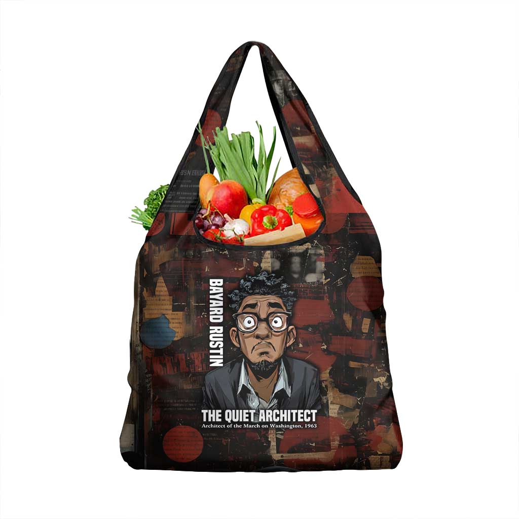 Bayard Rustin Grocery Bag with Quiet Architect Design Strategy and Courage Civil Rights Tribute - Wonder Print Shop