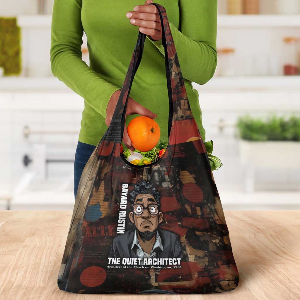 Bayard Rustin Grocery Bag with Quiet Architect Design Strategy and Courage Civil Rights Tribute - Wonder Print Shop