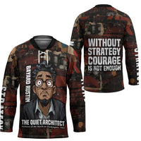 Bayard Rustin Hockey Jersey with Quiet Architect Design Strategy and Courage Civil Rights Tribute - Wonder Print Shop