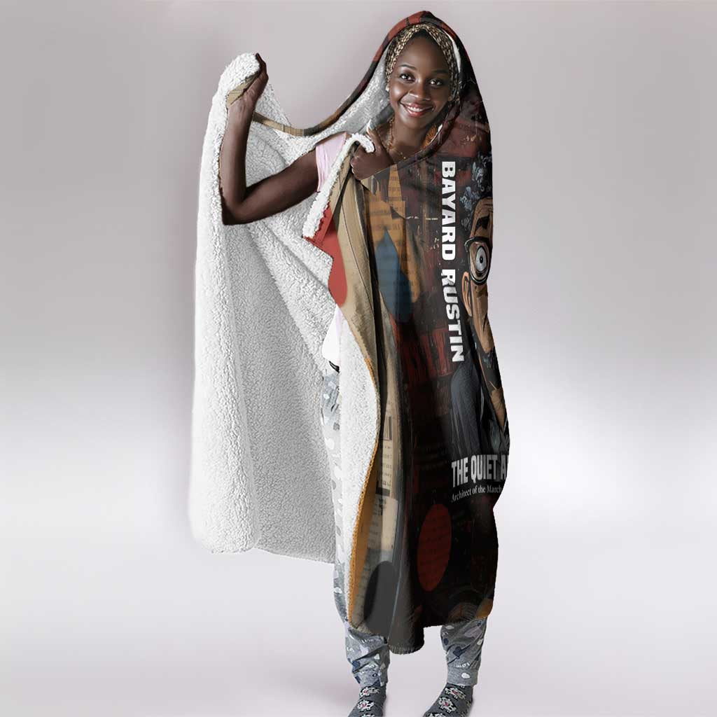 Bayard Rustin Hooded Blanket with Quiet Architect Design Strategy and Courage Civil Rights Tribute - Wonder Print Shop