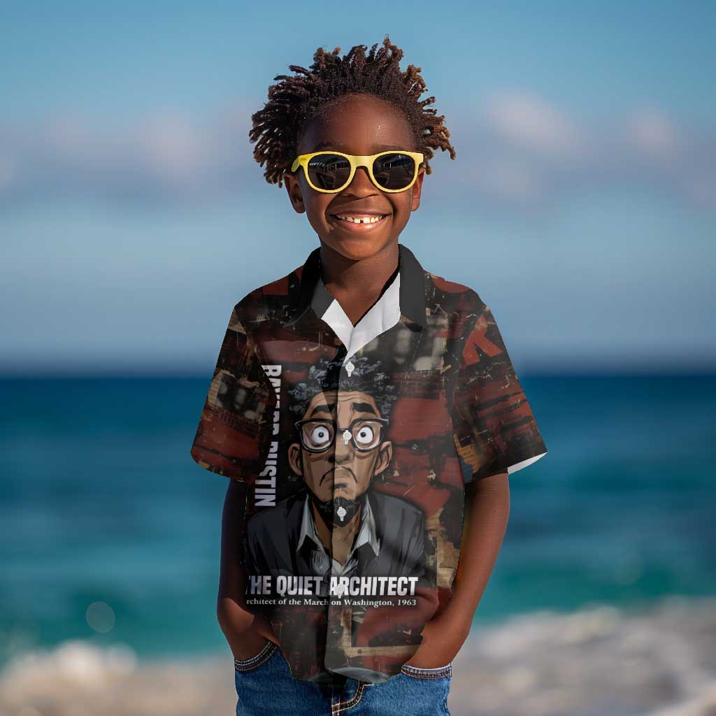 Bayard Rustin Kid Hawaiian Shirt with Quiet Architect Design Strategy and Courage Civil Rights Tribute - Wonder Print Shop