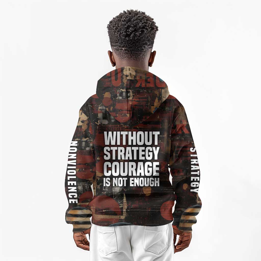 Bayard Rustin Kid Hoodie with Quiet Architect Design Strategy and Courage Civil Rights Tribute - Wonder Print Shop