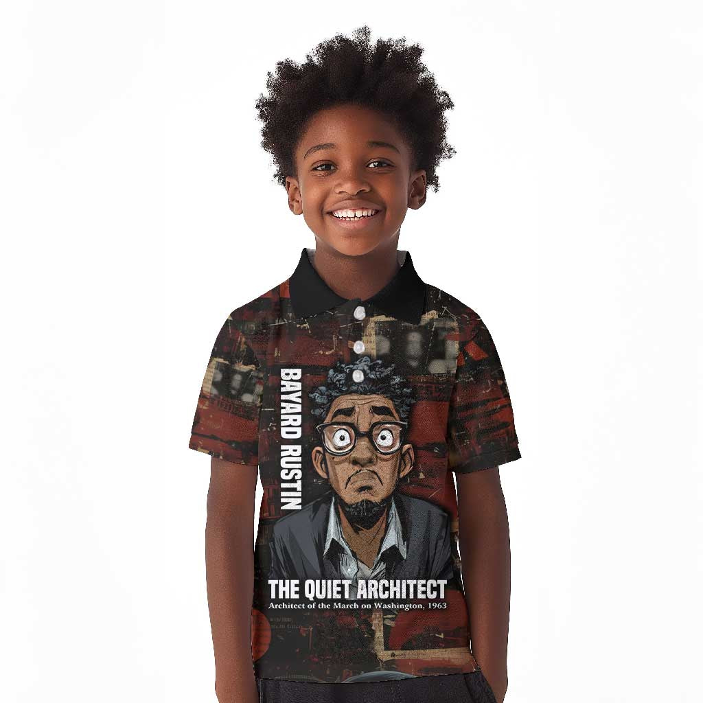 Bayard Rustin Kid Polo Shirt with Quiet Architect Design Strategy and Courage Civil Rights Tribute - Wonder Print Shop