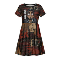 Bayard Rustin Kid Short Sleeve Dress with Quiet Architect Design Strategy and Courage Civil Rights Tribute - Wonder Print Shop