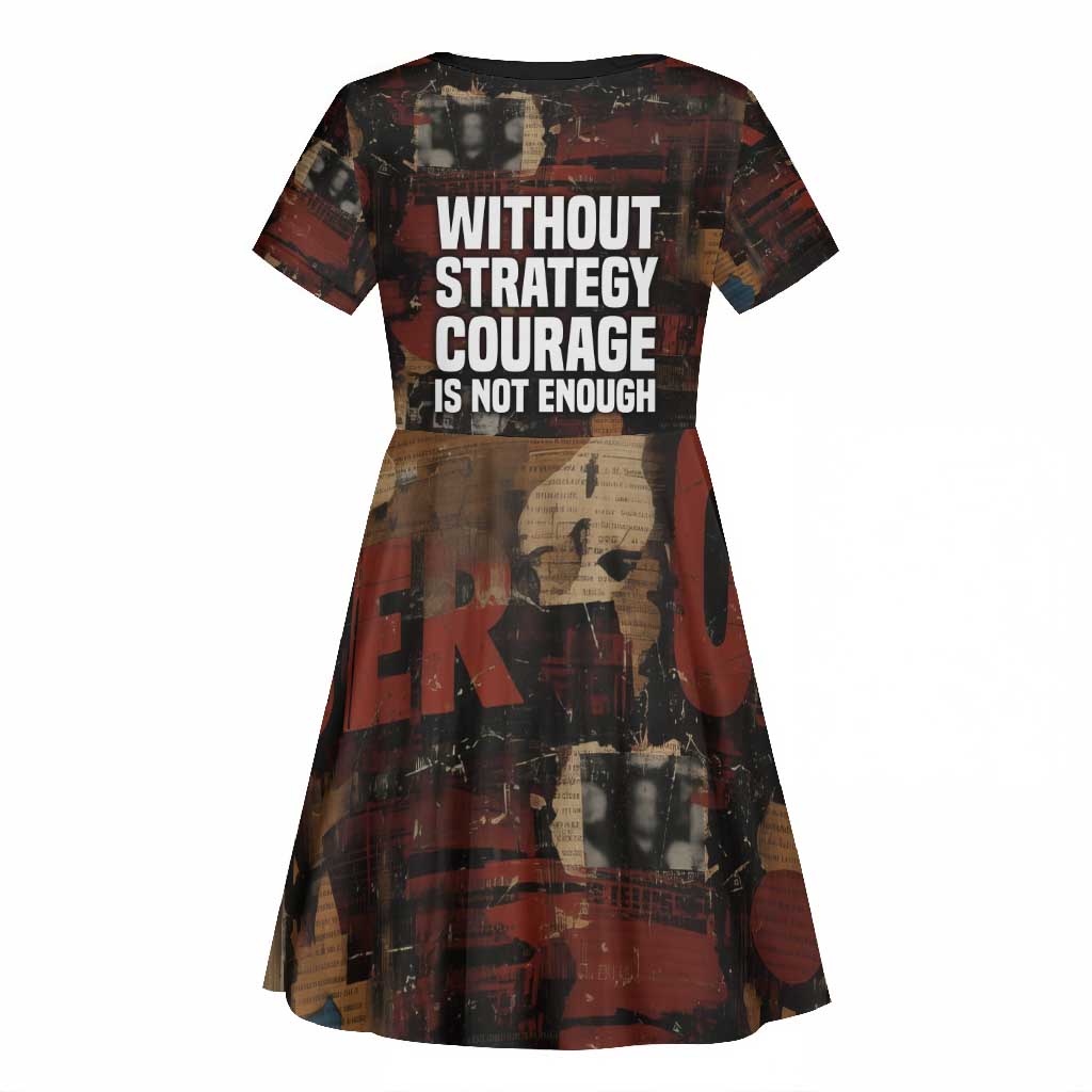 Bayard Rustin Kid Short Sleeve Dress with Quiet Architect Design Strategy and Courage Civil Rights Tribute - Wonder Print Shop