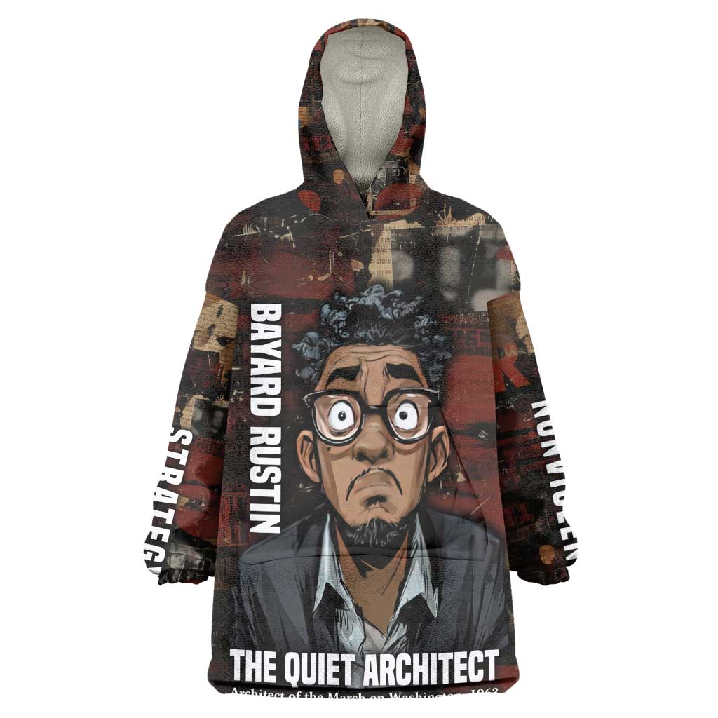 Bayard Rustin Kid Wearable Blanket Hoodie with Quiet Architect Design Strategy and Courage Civil Rights Tribute - Wonder Print Shop