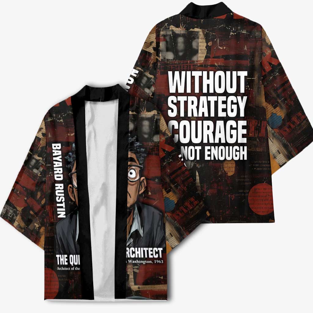 Bayard Rustin Kimono with Quiet Architect Design Strategy and Courage Civil Rights Tribute - Wonder Print Shop