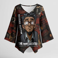 Bayard Rustin Kimono Sleeve Blouse with Quiet Architect Design Strategy and Courage Civil Rights Tribute - Wonder Print Shop
