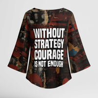 Bayard Rustin Kimono Sleeve Blouse with Quiet Architect Design Strategy and Courage Civil Rights Tribute - Wonder Print Shop