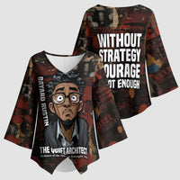 Bayard Rustin Kimono Sleeve Blouse with Quiet Architect Design Strategy and Courage Civil Rights Tribute - Wonder Print Shop