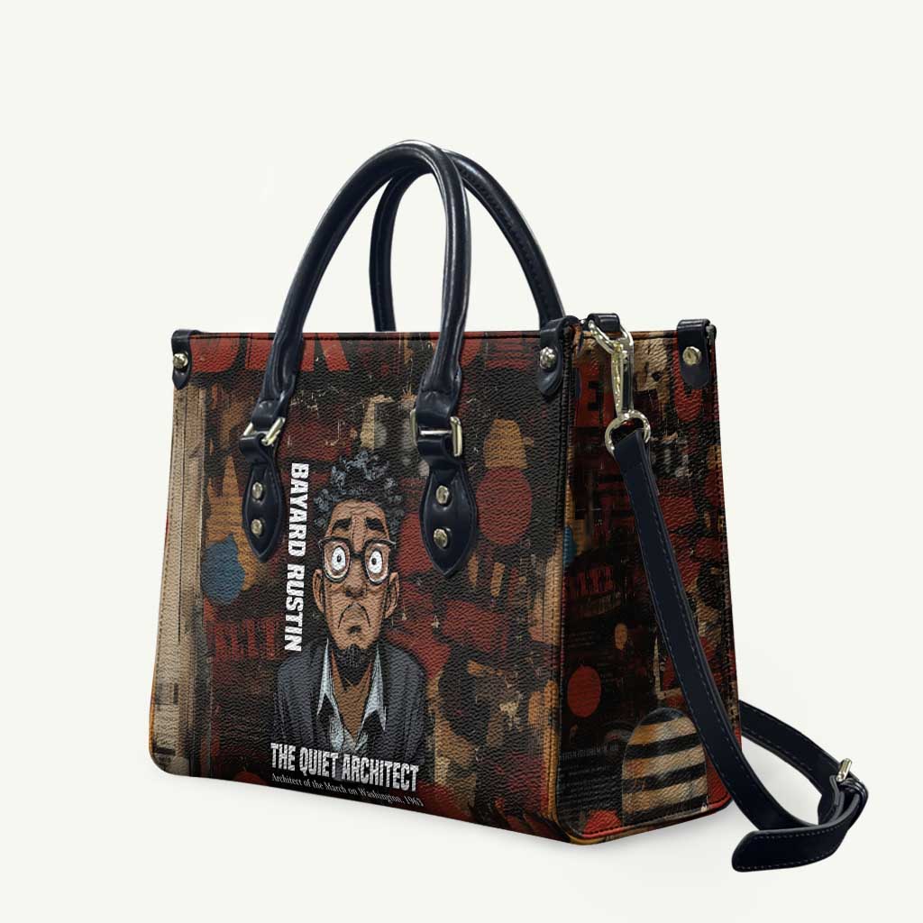 Bayard Rustin Leather Bag with Quiet Architect Design Strategy and Courage Civil Rights Tribute - Wonder Print Shop