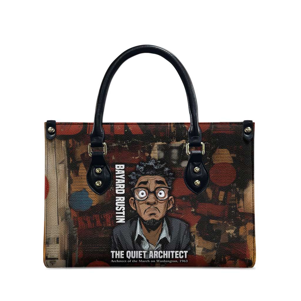 Bayard Rustin Leather Bag with Quiet Architect Design Strategy and Courage Civil Rights Tribute - Wonder Print Shop
