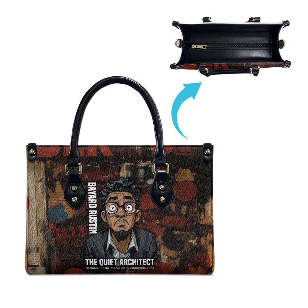 Bayard Rustin Leather Bag with Quiet Architect Design Strategy and Courage Civil Rights Tribute - Wonder Print Shop