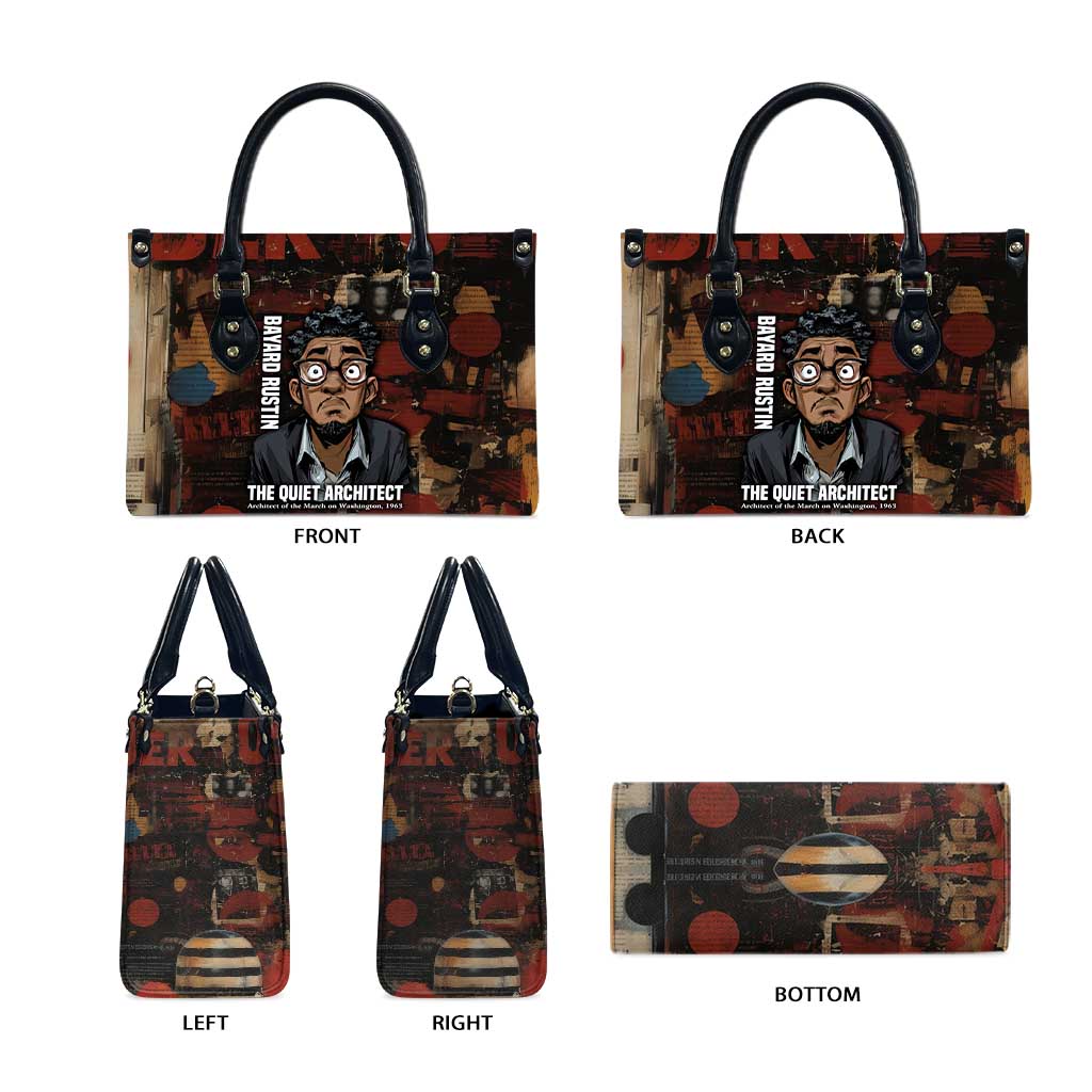 Bayard Rustin Leather Bag with Quiet Architect Design Strategy and Courage Civil Rights Tribute - Wonder Print Shop