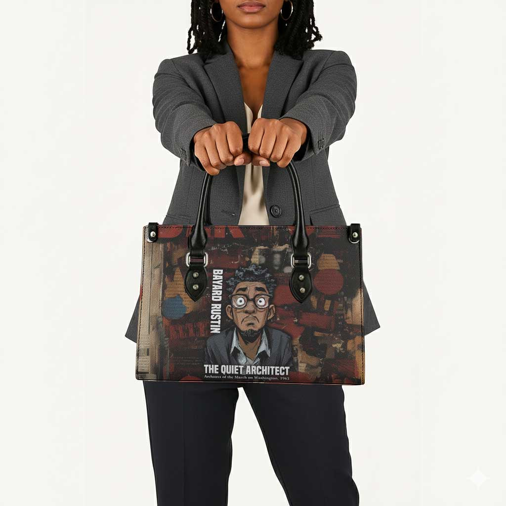 Bayard Rustin Leather Bag with Quiet Architect Design Strategy and Courage Civil Rights Tribute - Wonder Print Shop