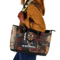 Bayard Rustin Leather Tote Bag with Quiet Architect Design Strategy and Courage Civil Rights Tribute - Wonder Print Shop