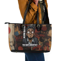 Bayard Rustin Leather Tote Bag with Quiet Architect Design Strategy and Courage Civil Rights Tribute - Wonder Print Shop