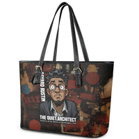 Bayard Rustin Leather Tote Bag with Quiet Architect Design Strategy and Courage Civil Rights Tribute - Wonder Print Shop