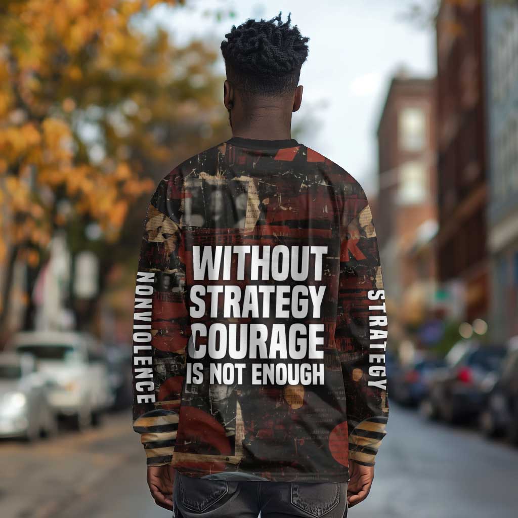Bayard Rustin Long Sleeve Shirt with Quiet Architect Design Strategy and Courage Civil Rights Tribute - Wonder Print Shop