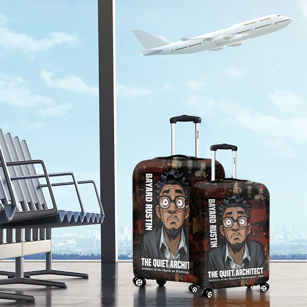 Bayard Rustin Luggage Cover with Quiet Architect Design Strategy and Courage Civil Rights Tribute - Wonder Print Shop