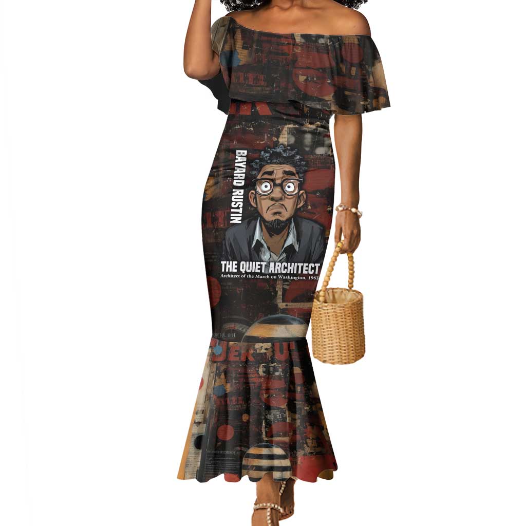 Bayard Rustin Mermaid Dress with Quiet Architect Design Strategy and Courage Civil Rights Tribute - Wonder Print Shop