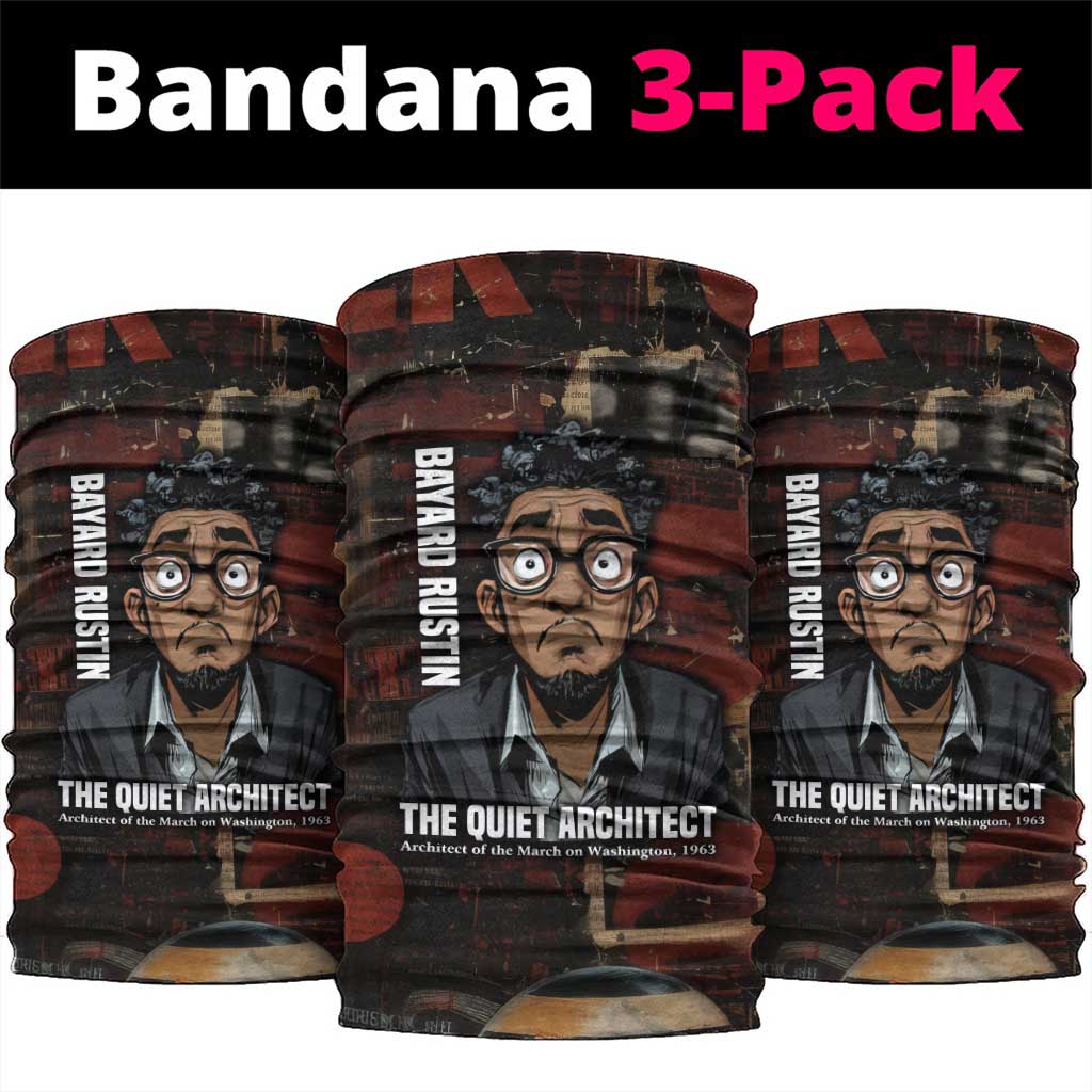 Bayard Rustin Neck Gaiter with Quiet Architect Design Strategy and Courage Civil Rights Tribute - Wonder Print Shop
